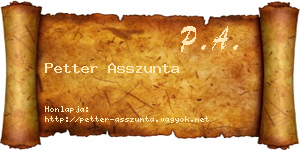 Petter Asszunta névjegykártya
